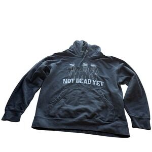 Not Dead Yet Black Hoodie Men's Sweater Hoodie Independent Trading Co Grunge